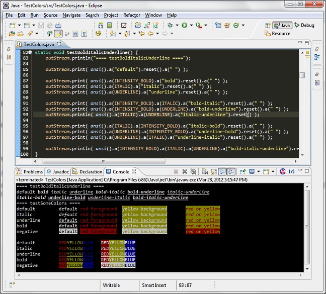 ansi console color eclipse plugin